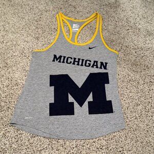 Nike | Michigan Wolverines Dri-Fit Racerback Tank Top | Gray | Size: M